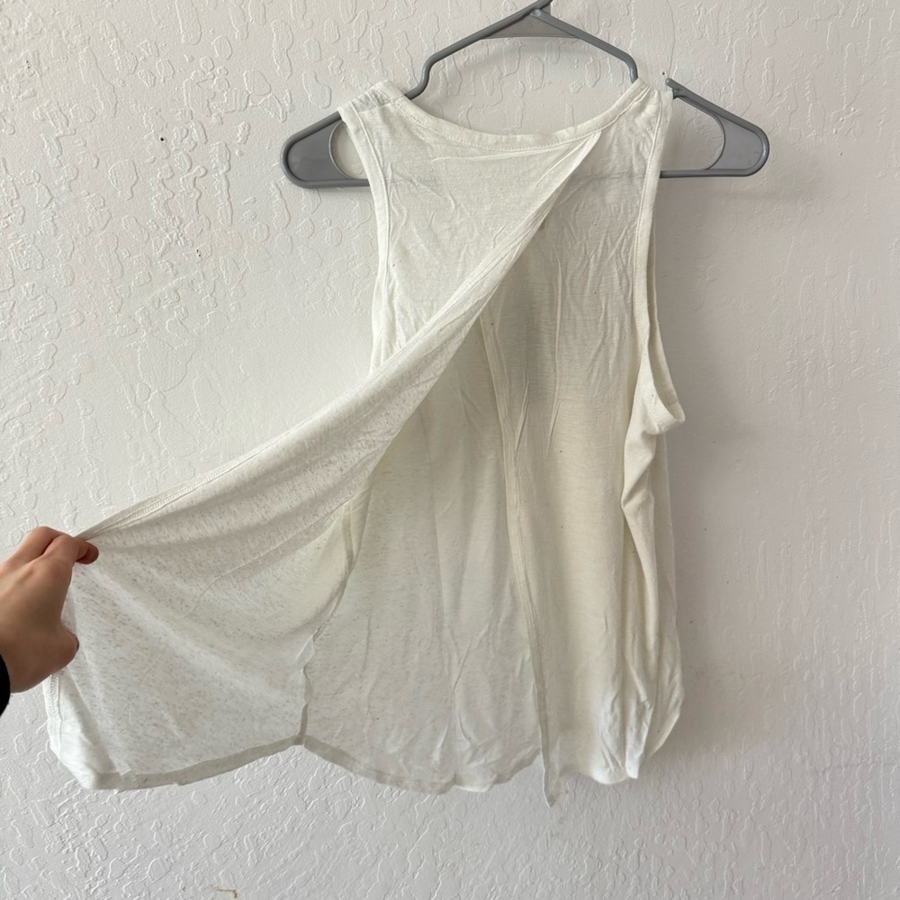Chaser Textured White Milk Medium Swing Open Back Tank medium - Picture 5 of 7
